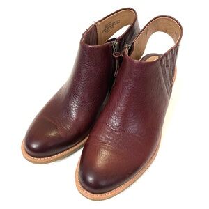 Sofft Arabia Slingback Bootie Burgundy Leather Stacked Heel